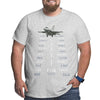 Aviation Phonetic Alphabet Fighter Airplane Pilot T Shirt Men's Cotton T-Shirt Big Tall Tees Short Sleeve Oversized 4XL 5XL 6XL