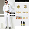 Aviation Pilots Classic White Shirt Navy Shirt Suit Male Officer Dress Ship Captain Sailor Costume Colonel Suits Uniform