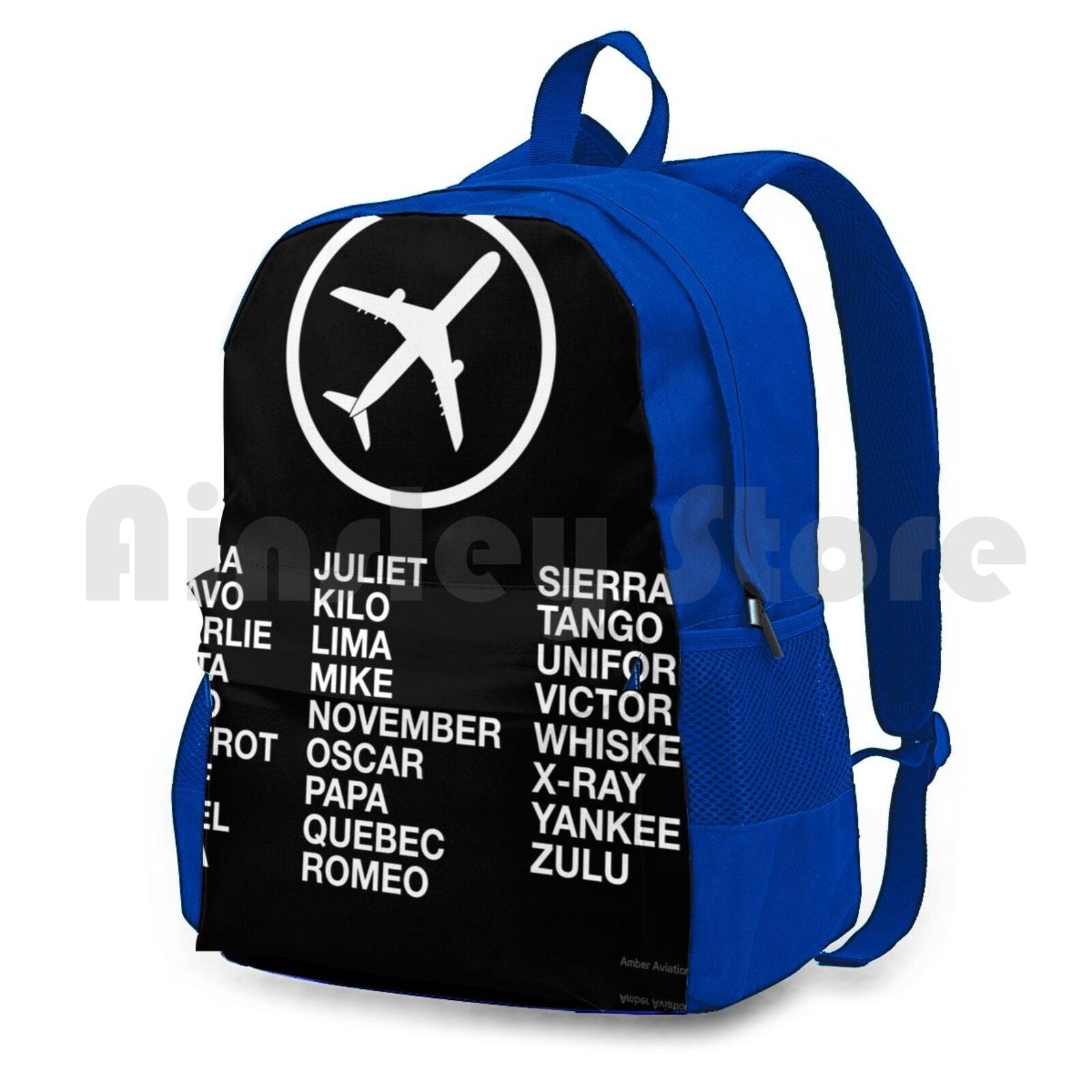The Phonetic Alphabet With A Picture Of An Airplane. Outdoor Hiking Backpack Waterproof Camping Travel Aviation Funny Aviator