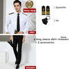 Top Grade Aviation Uniform Captain Navy Uniform Air Force Noble White Shirt Male Nightclub Pilot Flight Attendant For Officer C