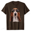 Basset Hound Dog Wearing Swag Aviator Sunglass, T-Shirt Cotton Personalized Tees Prevailing Men T Shirts Printed On