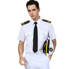 Top Grade Aviation Uniform Captain Navy Uniform Air Force Noble White Shirt Male Nightclub Pilot Flight Attendant For Officer C