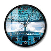 Plane Cockpit Print Wall Art Decorative Wall Clock Airplane Interior Cockpit View Inside The Airliner Aviation Pilot Wall Clock