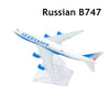 Scale 1:400 Metal Replica Aircraft 15cm Russian Aeroflot Transaero Sibera S7 Plane Model World Aviation Collectible Miniature