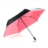 Aviation shaft carbon fiberglass frame three fold manual super light pocket umbrella 5 times colour coating anti-uv parasol