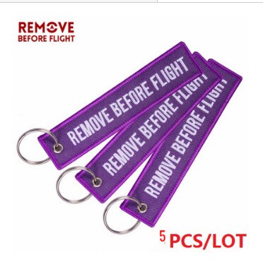 Remove Before Flight Key Chain Embroidery Keychain for Aviation Gifts Red Key Fob Motorcycle Car Key Ring Chaveiro 5PCS/LOT