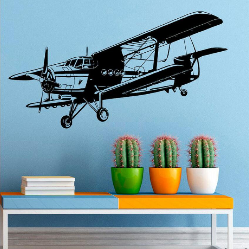 Hot Sale Military Aviation AirplaneVinyl Art Wall Sticker Air Force Wall Sticker For Boys Home Decoration Y-639