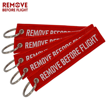 Remove Before Flight Chaveiro Key Chain for Cars Red Key Fobs OEM Keychain Jewelry Aviation Tag Embroidery Key Chains 5 PCS/LOT