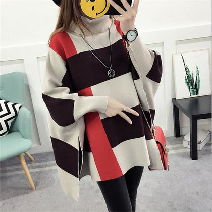 2023 Women Pullover Female Sweater Fashion Autumn Winter  Shawl Warm Casual Loose Knitted Tops