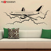 Airplane Wall Vinyl Decal Airliner Aviation Stickers Interior Housewares Design Bedroom Home Decor Removable Murals 3449