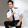 Top Grade Aviation Uniform Captain Navy Uniform Air Force Noble White Shirt Male Nightclub Pilot Flight Attendant For Officer C