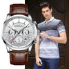 Quartz Watch CRRJU New Luxury Men Outdoor Mens Watches Sport Watches Chronograph Wristwatch Clock Leather Wrist Watch