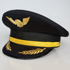 Unisex Flight Airline Captain Uniform Eaves Pilot Hat Civil Aviation Cap Aviator Security Staff Professional Cosplay