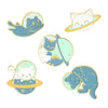 Aviation Cat Enamel Pins Blue Brooches Kitten Helmet Planet Badges Bag Clothes Lapel Pins Fashion Jewelry Gift for Kids Friends