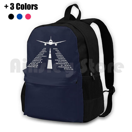 Airplane Phonetic Alphabet | Pilot Gift Outdoor Hiking Backpack Waterproof Camping Travel Airplane Military For Men Aviation