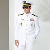 Aviation Pilots Classic White Shirt Navy Shirt Suit Male Officer Dress Ship Captain Sailor Costume Colonel Suits Uniform