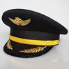 Unisex Flight Airline Captain Uniform Eaves Pilot Hat Civil Aviation Cap Aviator Security Staff Professional Cosplay