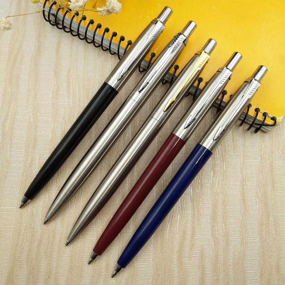 Metal Ballpoint Pen Press Style Commercial Gift Pens For School Office Core Automatic Ball Pen Aviation material fluent writing