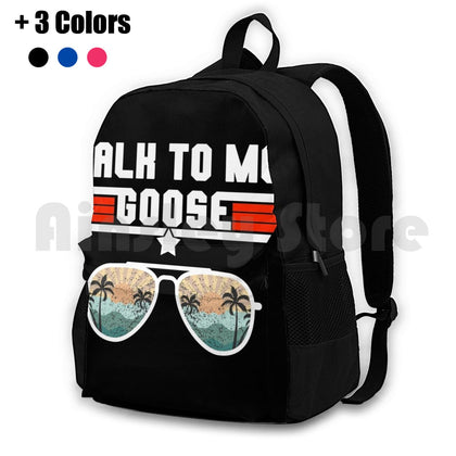Talk To Me Goose Retro Sunset Aviator Glasses Outdoor Hiking Backpack Riding Climbing Sports Bag Maverick Goose Talk To Me