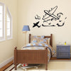 Airplane and Cloud Wall Decal Planes Vinyl Decals Airplane Aviation Wall Sticker Nursery Decor Childrens Boys Bedroom Decor C794