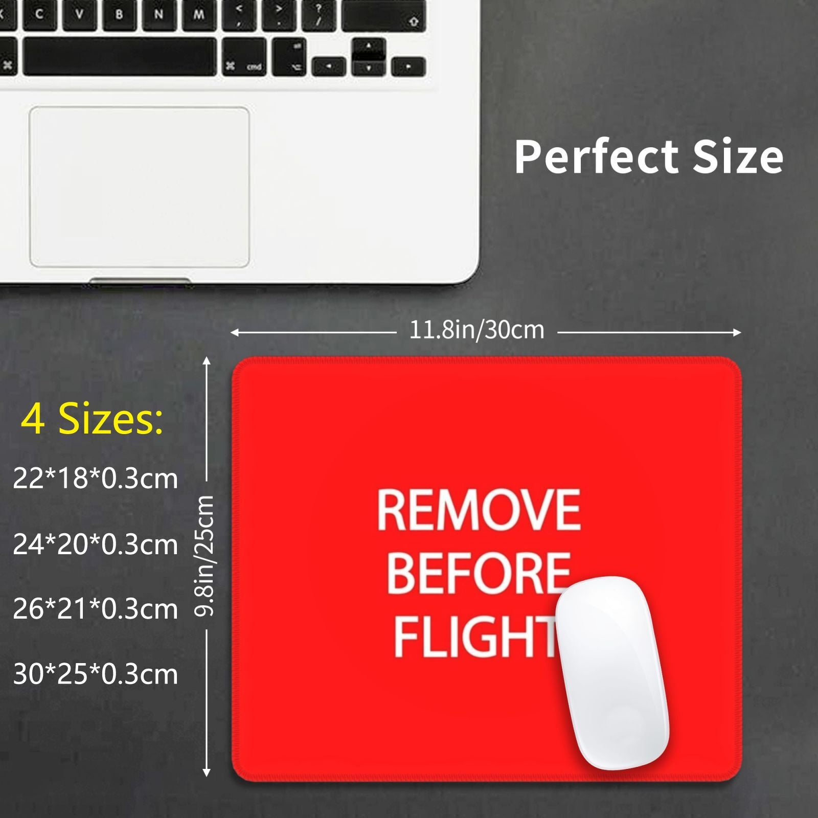 Remove Before Flight Design Mouse Pad DIY Print Aviation Pilot Airplane Plane Flying Flight Fly Avgeek