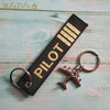 MiFaViPa Fashion Trinket Pilot Keychains Porte Woven Flight Crew Gift Aviation Key Chain with 1 PC Metal Plane Cessna Keyrings