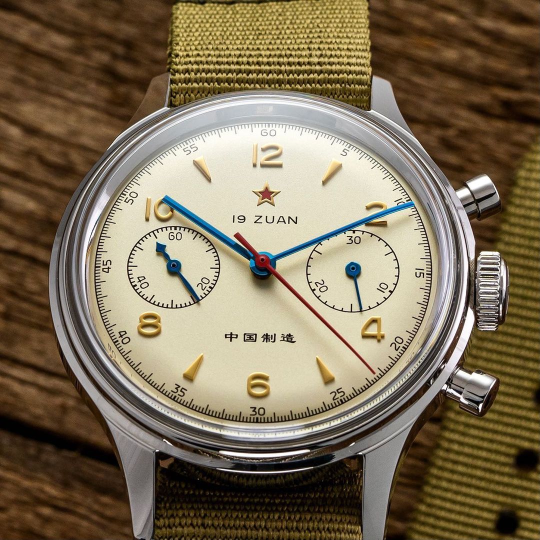 RED STAR 38mm Men&#39;s Chronograph Mechanical Watches Pilot Seagull ST19 Movement Men Air Force Aviation 1963 Chronograph Clock 40