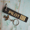 MiFaViPa Fashion Trinket Pilot Keychains Porte Woven Flight Crew Gift Aviation Key Chain with 1 PC Metal Plane Cessna Keyrings