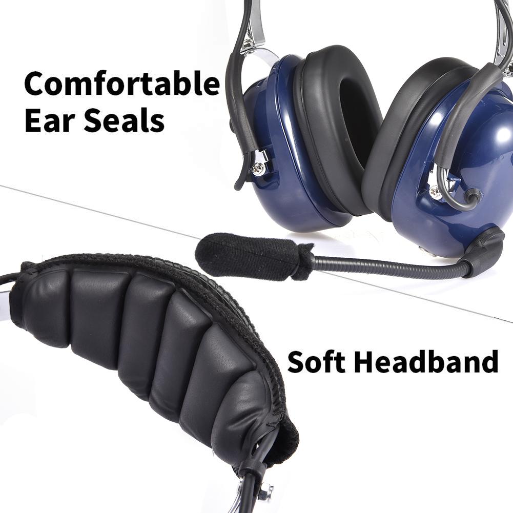 Noise Reduction General Aviation Headset Dual Plug Pilot Headphone 3.5mm Noise Reduction Headset For Pilots GA Dual Plugs