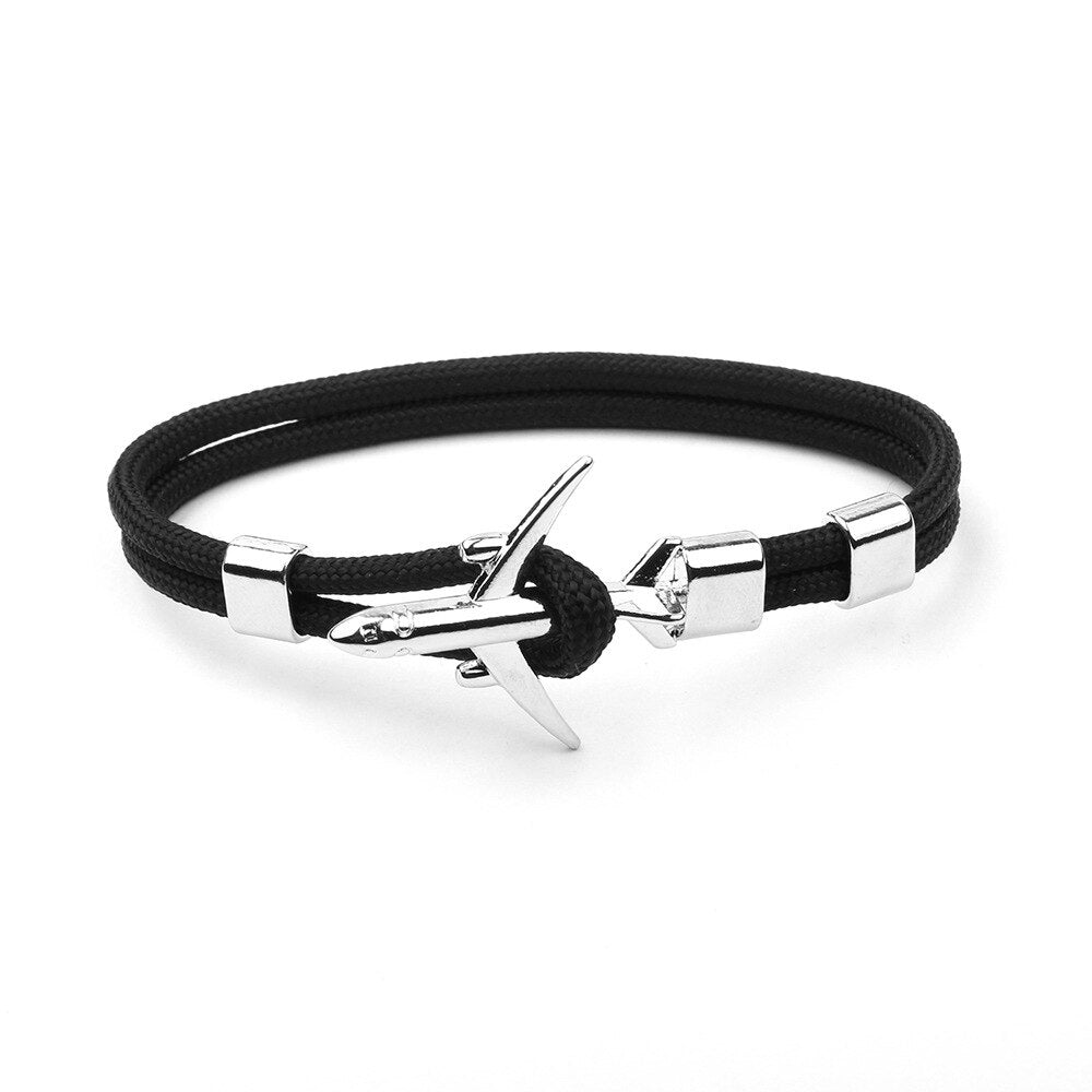 Summer Hot Boeing-Airplane-Anchor Bracelet Men Nylon Rope Chain Charm Sport Bracelets For Women Survival Aviation Style
