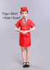 Aviation Uniforms Cosplay Halloween Costumes for Kids Pilot Flight Attendant Aircraft Boys Girls Carnival Role Play Clothing