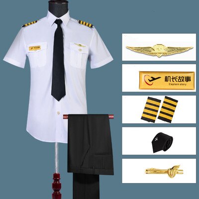 Aviation Captain Uniform Male Pilots Professional Suit Men Business Casual Offical Costume Suit Security Guard Classic Blazer
