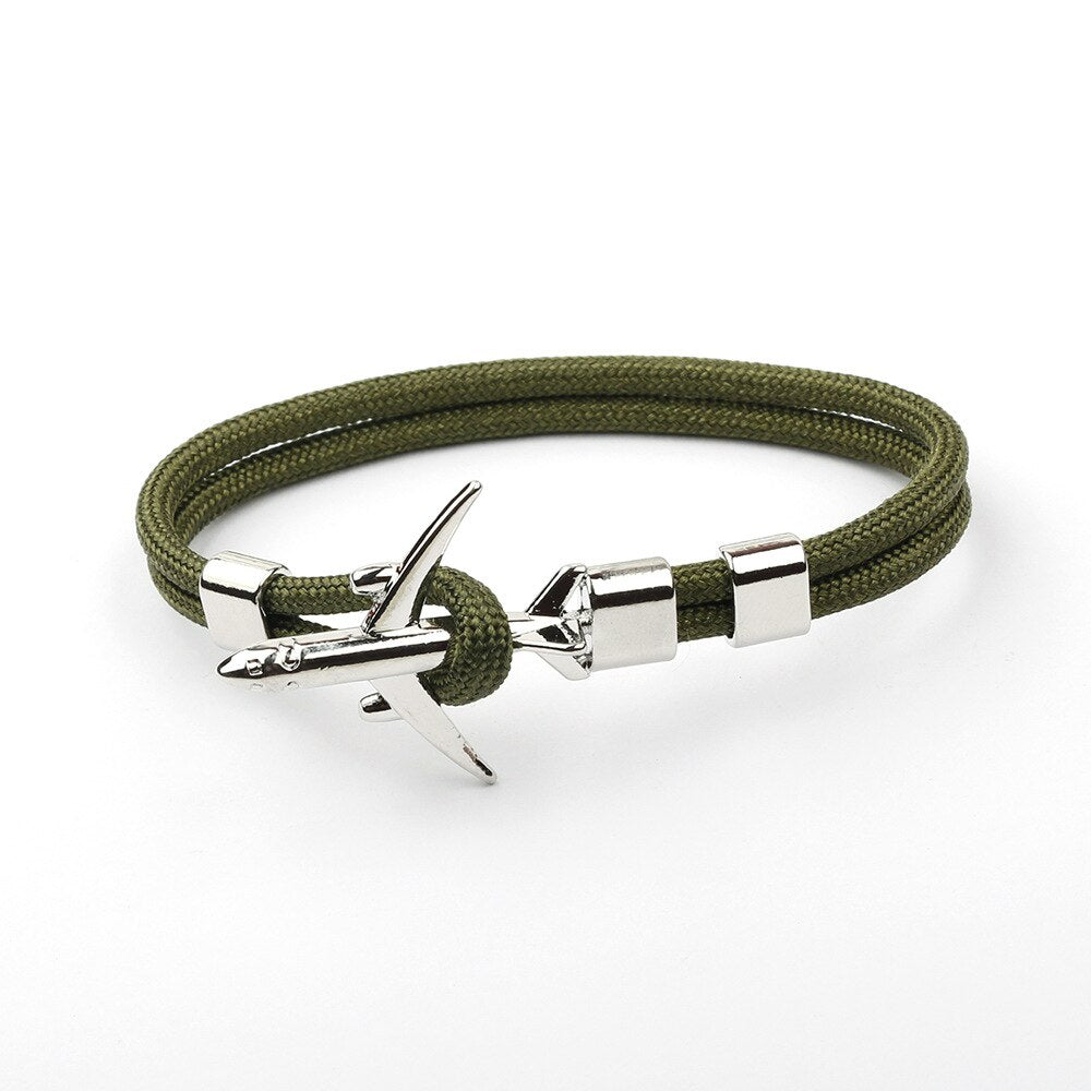 Summer Hot Boeing-Airplane-Anchor Bracelet Men Nylon Rope Chain Charm Sport Bracelets For Women Survival Aviation Style