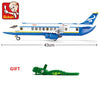 Modern Plane Bus Aircraft Building Blocks Airplane City Aviation Airport Bricks 3D Model DIY Puzzle Toys For Children Kids Gifts