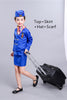 Aviation Uniforms Cosplay Halloween Costumes for Kids Pilot Flight Attendant Aircraft Boys Girls Carnival Role Play Clothing