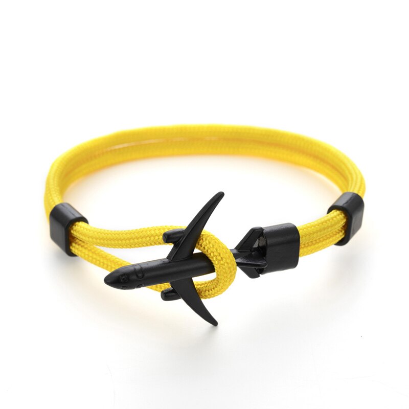 Man Bracelet Boeing Airplane Anchor Bangle Men Nylon Rope Chain Charm Bracelets for Women Survival Aviation Style Sport Bracelet