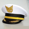 Unisex Flight Airline Captain Uniform Eaves Pilot Hat Civil Aviation Cap Aviator Security Staff Professional Cosplay