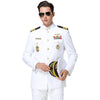Aviation Pilots Classic White Shirt Navy Shirt Suit Male Officer Dress Ship Captain Sailor Costume Colonel Suits Uniform