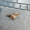 US Army Aviation Flying Force Collar Flower Wings Military Metal Badge Film Props Pilot Uniform Medal Lapel Brooch Pin