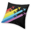 Rainbow Airplanes Chemtrails Cushion Cover 45x45 Home Decorative Print Aviation Fighter Pilot Throw Pillow Case for Living Room