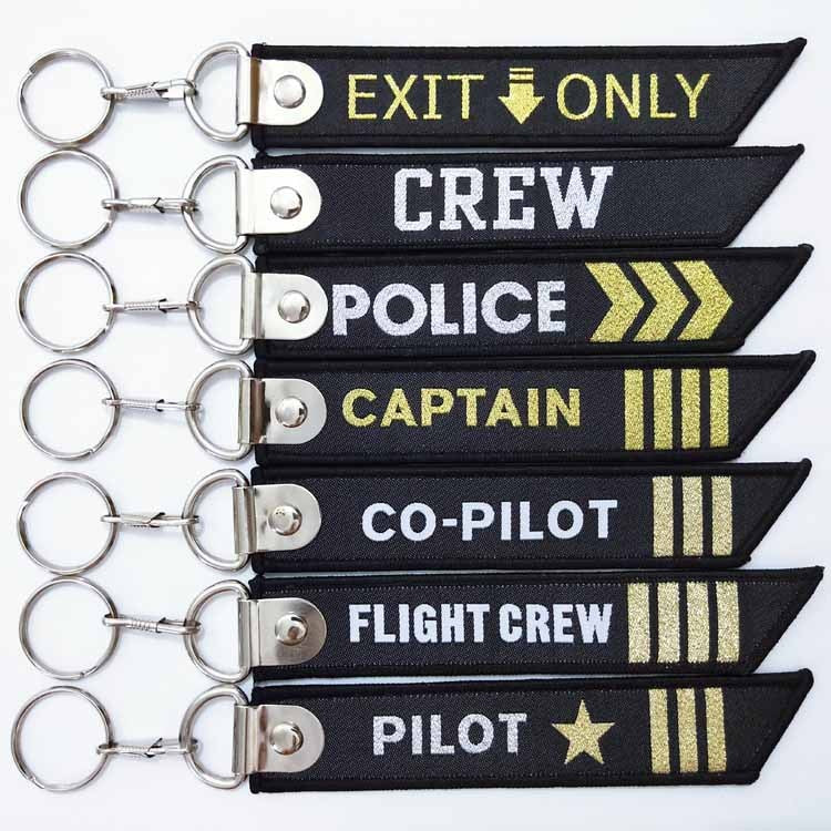 Aviator Pilot Flight Attendant Souvenir Luggage Tag Decorations Crew Woven Belt Key Chain Zipper Belt