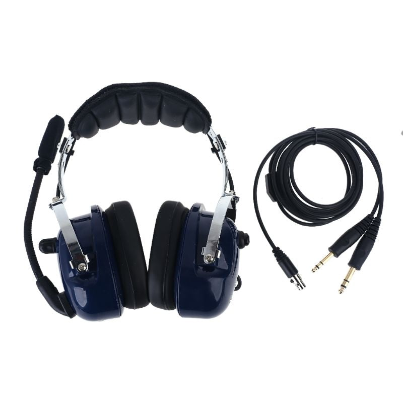 Air RA200 Aviation Pilot Headset with GA Dual Plugs Stereo Mono Switch MP3 Music Input Noise Reduction Includes Headset Bag Gel