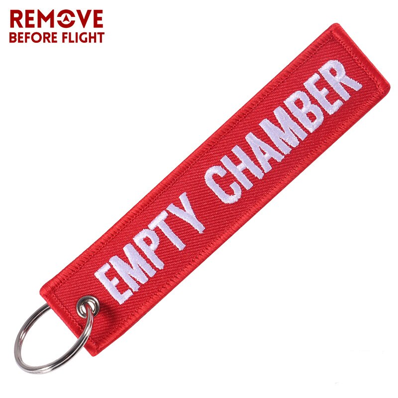 5 PCS/LOT Red Empty Chamber Keychain For Aviation Gift Promotion Christmas Gifts Keychains Luggage Tag Embroidery Crew Key Chain