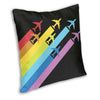 Rainbow Airplanes Chemtrails Cushion Cover 45x45 Home Decorative Print Aviation Fighter Pilot Throw Pillow Case for Living Room