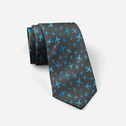 Many Airplanes (Gray) Designed Ties