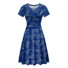 Paper Airplane & Fly (Blue) Designed Women Midi Dress