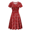 Paper Airplane & Fly (Red) Designed Women Midi Dress