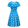 Paper Airplanes (Blue) Designed Women Midi Dress