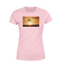 Two Aeroplanes During Sunset Designed Women T-Shirts