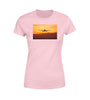 Landing Aircraft During Sunset Designed Women T-Shirts